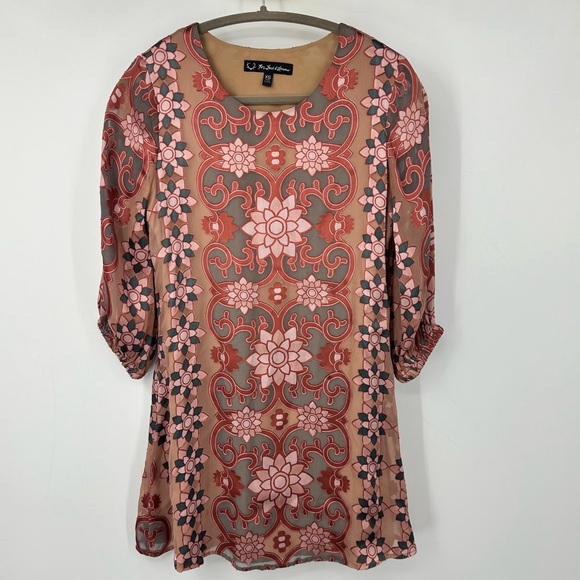 For Love & Lemons Silk Teresa Mini Dress Womens Small Pink Floral | F1933 - Picture 2 of 12